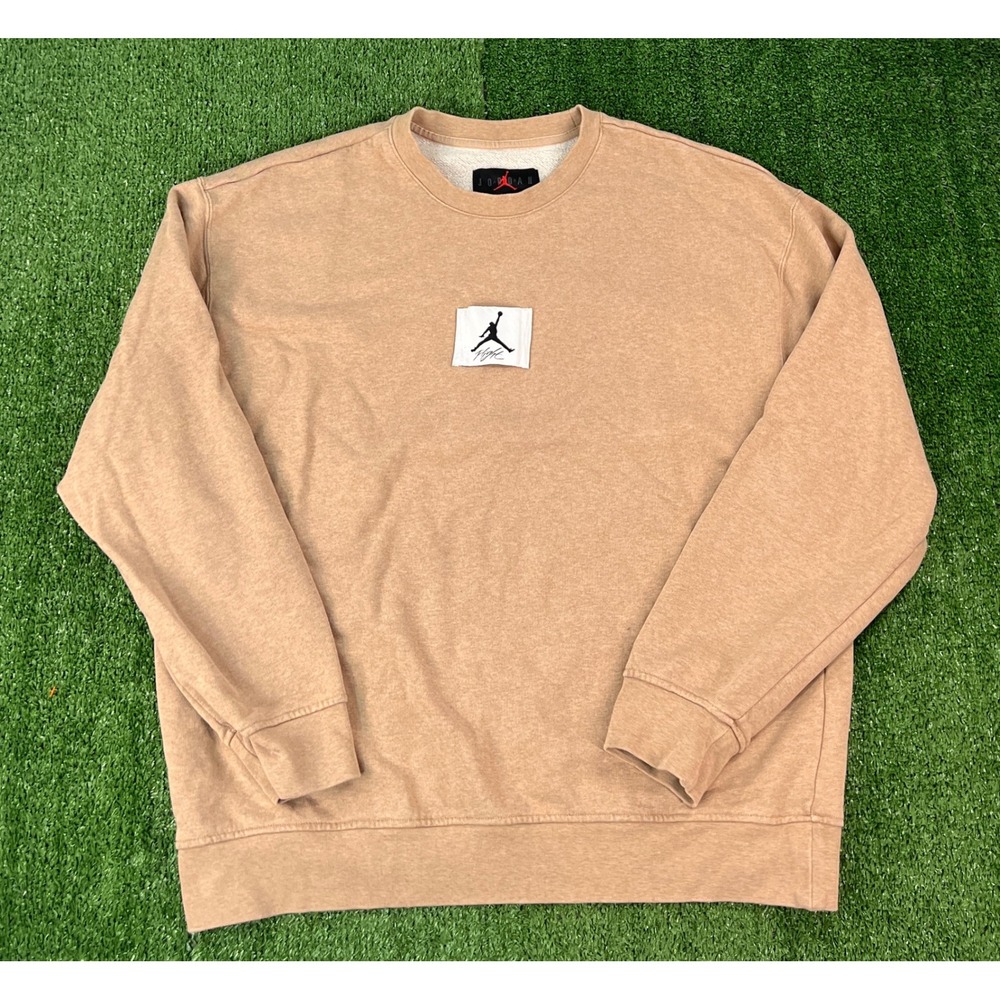 Jordan Flight Essentials Crewneck Sweatshirt Tan FB6932-201 Mens Large